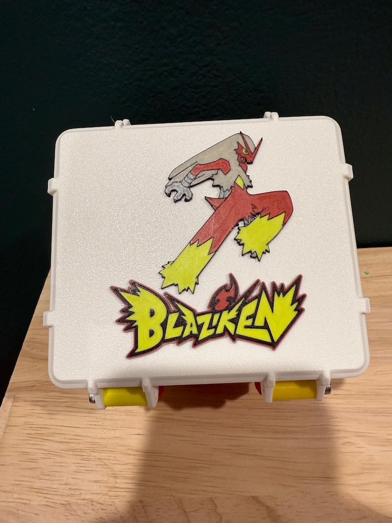 Custom Pokémon Deck Box - The PokeVault Box - 130+ cards Blaziken