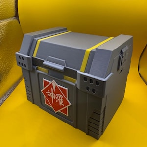 Final Fantasy 7R Shinra Treasure Chest Deck Box: Card & Dice Storage Silver-Accent Colors