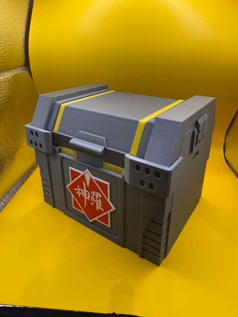 Final Fantasy 7R Shinra Treasure Chest Deck Box: Card & Dice Storage Silver-Accent Colors