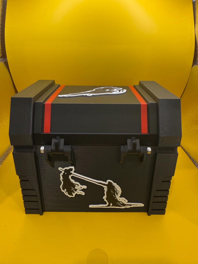 Final Fantasy 7R Shinra Treasure Chest Deck Box: Card & Dice Storage Custom (Message Me)