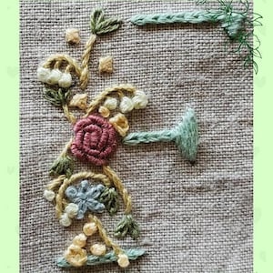 Flower alphabet &quot;F&quot;  Embroidery Design