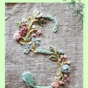 Flower alphabet &quot;S&quot;  Embroidery Design
