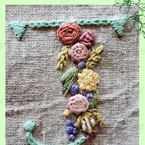Flower alphabet &quot;J&quot;  Embroidery Design