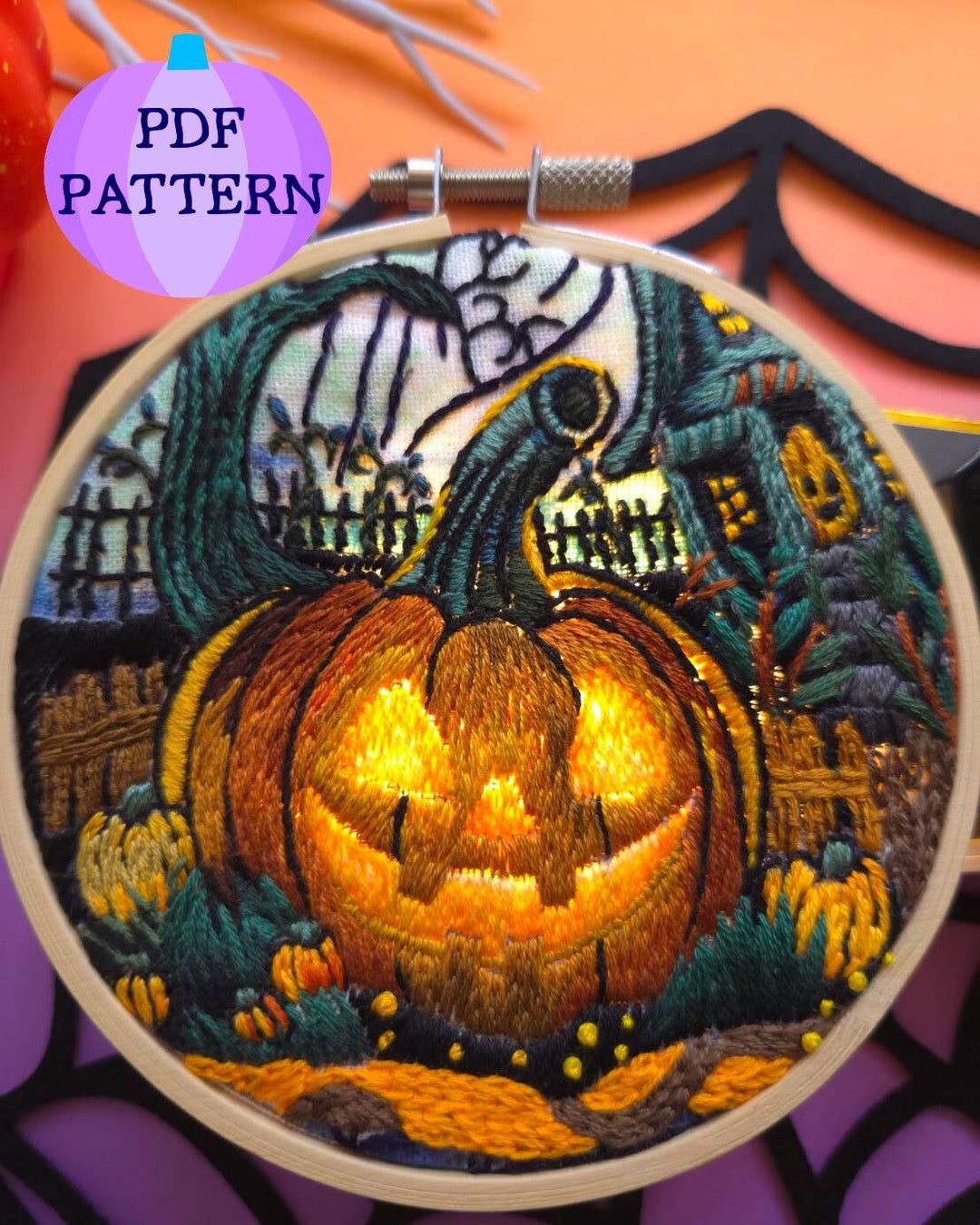 Jacko'lantern Halloween Embroidery Design Etsy