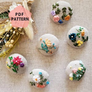 Ribbon Embroidery Brooch Pattern Designs