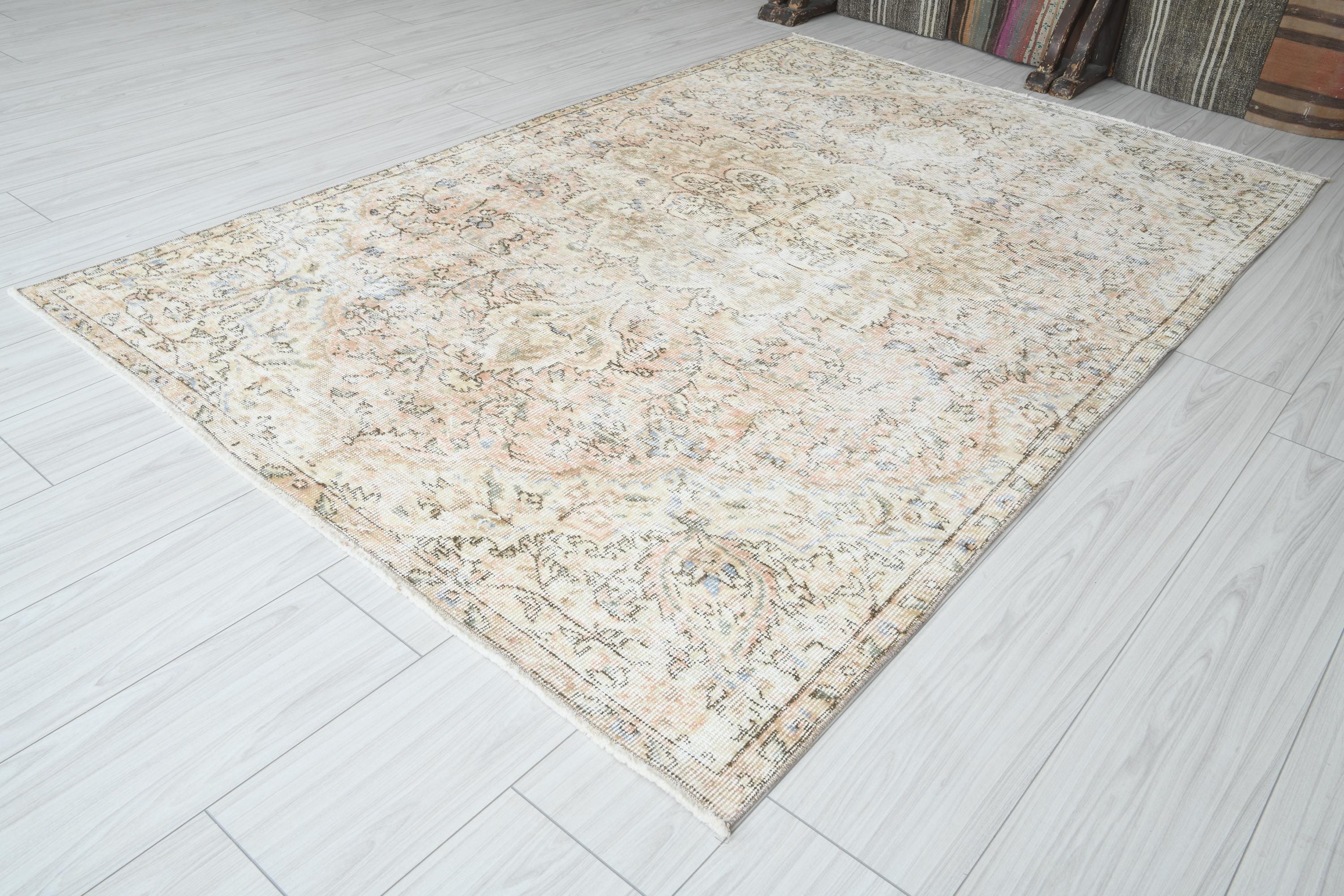 5x8 Turkish Rug,vintage Area Rug,oushak Rug 5x8,natural Gift Rug