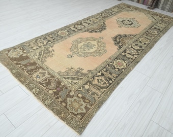 5x11 Turkish Rug,Oversize Vintage Rug,Oushak Rug 5x11,Natural Rug,Faded Rug,5x11 Area Rug,Muted Rug,Turkish Vintage Rug,Wool Rug 5x11,868