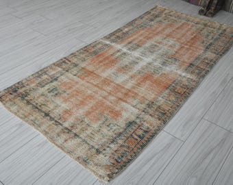 3x6 Turkish Rug,Small Vintage Rug,3x6 Oushak Rug,Natural Gift Rug,Faded Rug,3x6 Small Rug,Anatolian Rug,Turkish Rug 3x6, Area Rug 3x6,207