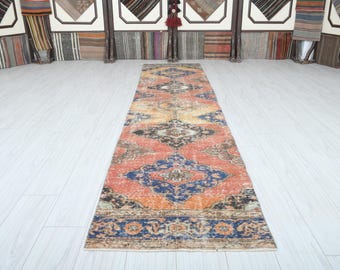 3x12 Runner,Oushak Runner Rug,Turkish Runner 3x12,Vintage Runner,Natural Gift Rug,Anatolian Runner Rug,3x12 Turkish Rug,Handmade Runner,501