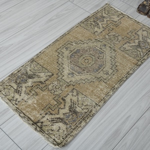 1x3 Turkish Rug,Oushak Mini Rug,Natural Gift Rug,1x3 Small Rug,Vintage Small Rug,Anatolian Mini Rug,Turkish Rug 1x3, Doormat Rug 1x3,1000