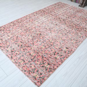 5x7 Turkish Rug,Vintage Area Rug,Oushak Rug 5x7,Natural Gift Rug,Faded Rug,5x7 Area Rug,Muted Decor Rug,Turkish Vintage Rug,Wool Rug 5x7,392