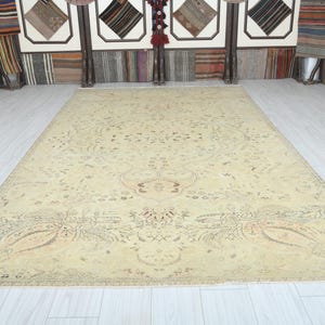7x12 Turkish Rug,Oversize Vintage Rug,Oushak Rug 7x12,Natural Area Rug,Faded Rug,Turkish Large Rug,7x12 Area Rug,Muted Rug,Wool Rug 7x12,437