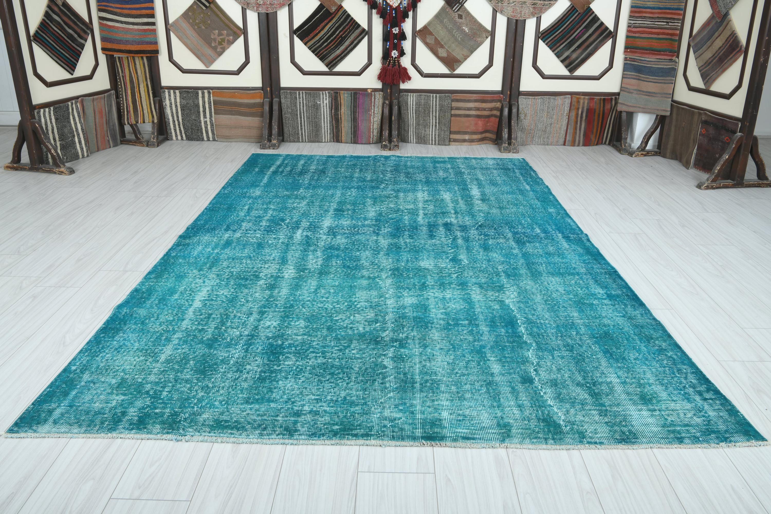 7x1 Turkish Rug,oversize Vintage Rug,oushak Rug 7x10,natural Area