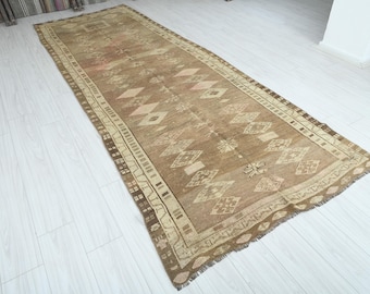 5x11 Turkish Rug,Oversize Vintage Rug,Oushak Rug 5x11,Natural Rug,Faded Rug,5x11 Area Rug,Muted Rug,Turkish Vintage Rug,Wool Rug 5x11,1014