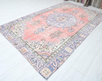 Handmade Turkish Vintage Area Rug, Muted Oushak Rug 6x9,Vintage Rug 6x9,Natural Area Rug,Faded Rug,Turkey Rug,6x9 Area Rug,Muted Rug 6x9,657