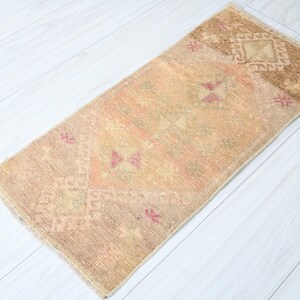 1x3 Turkish Rug,Vintage Small Rug,1x3 Oushak Rug,Natural Gift Rug,1x3 Small Rug,Anatolian Mini Rug,Turkish Mini Rug, Doormat Rug 1x3,312