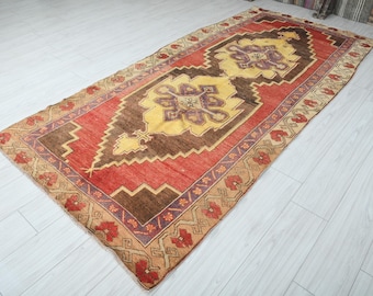 5x11 Turkish Rug,Oversize Vintage Rug,Oushak Rug 5x11,Natural Rug,Faded Rug,5x11 Area Rug,Muted Rug,Turkish Vintage Rug,Wool Rug 5x11,117