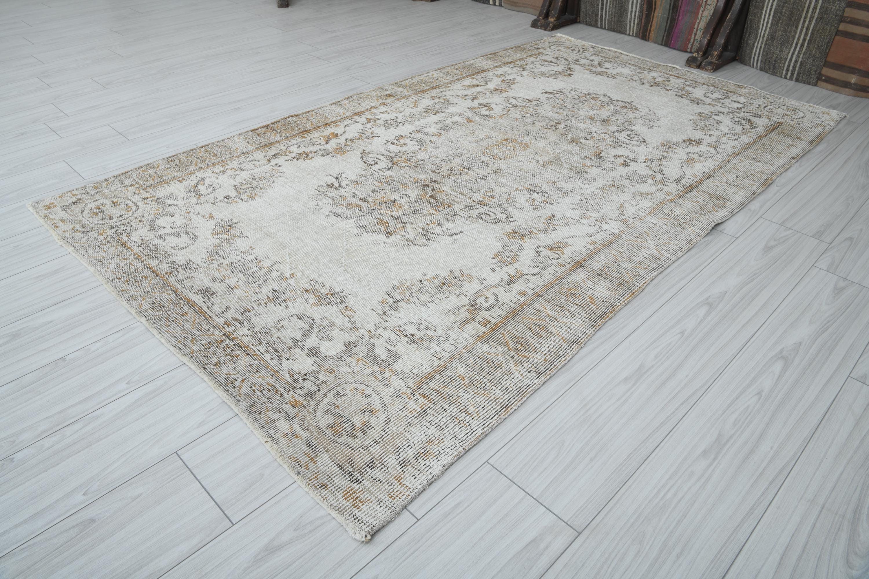 5x8 Vintage Rug, Handmade Area Rug, Turkish Rug 5x8, Natural Rug