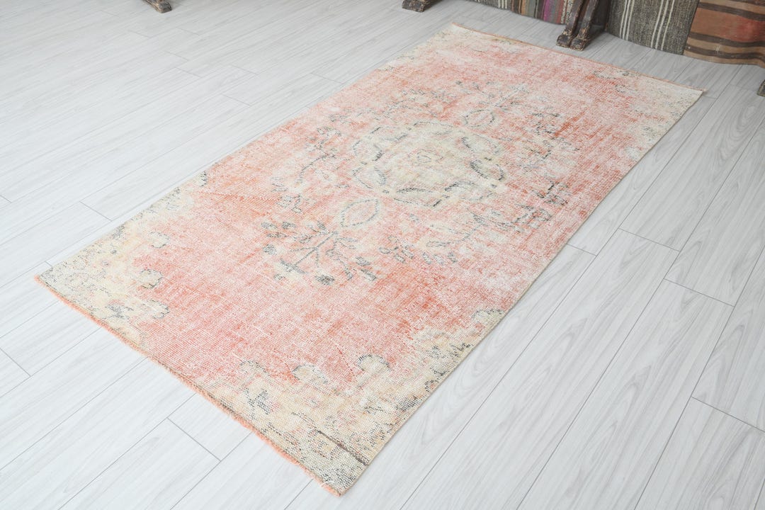 4x8 Inch Rug 4x8 Turkish Rug,vintage Area Rug,oushak Rug 4x8,natural Gift Rug,faded ...