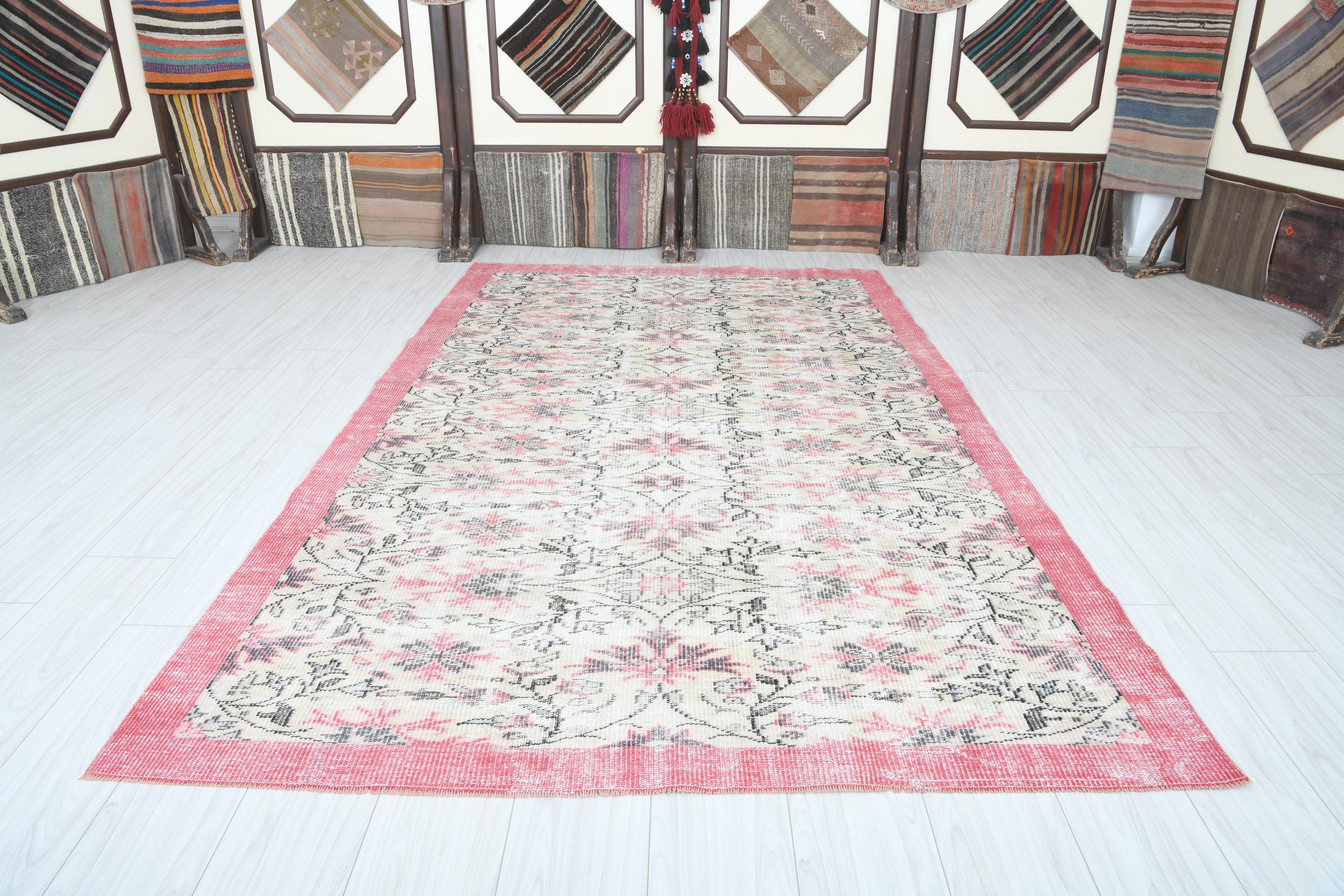Handmade Turkish Vintage Area Rug, Muted Oushak Rug 6x9,Vintage Rug 6x9,Natural Area Rug,Faded Rug,Turkey Rug,6x9 Area Rug,Muted Rug 6x9,698