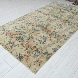 100x250 Kelim Teppich, Vintage Teppich,Oushak Teppich,Naturteppich, Ausgeblichener Teppich 100x250,Türkischer Vintage Teppich,Wollteppich,31