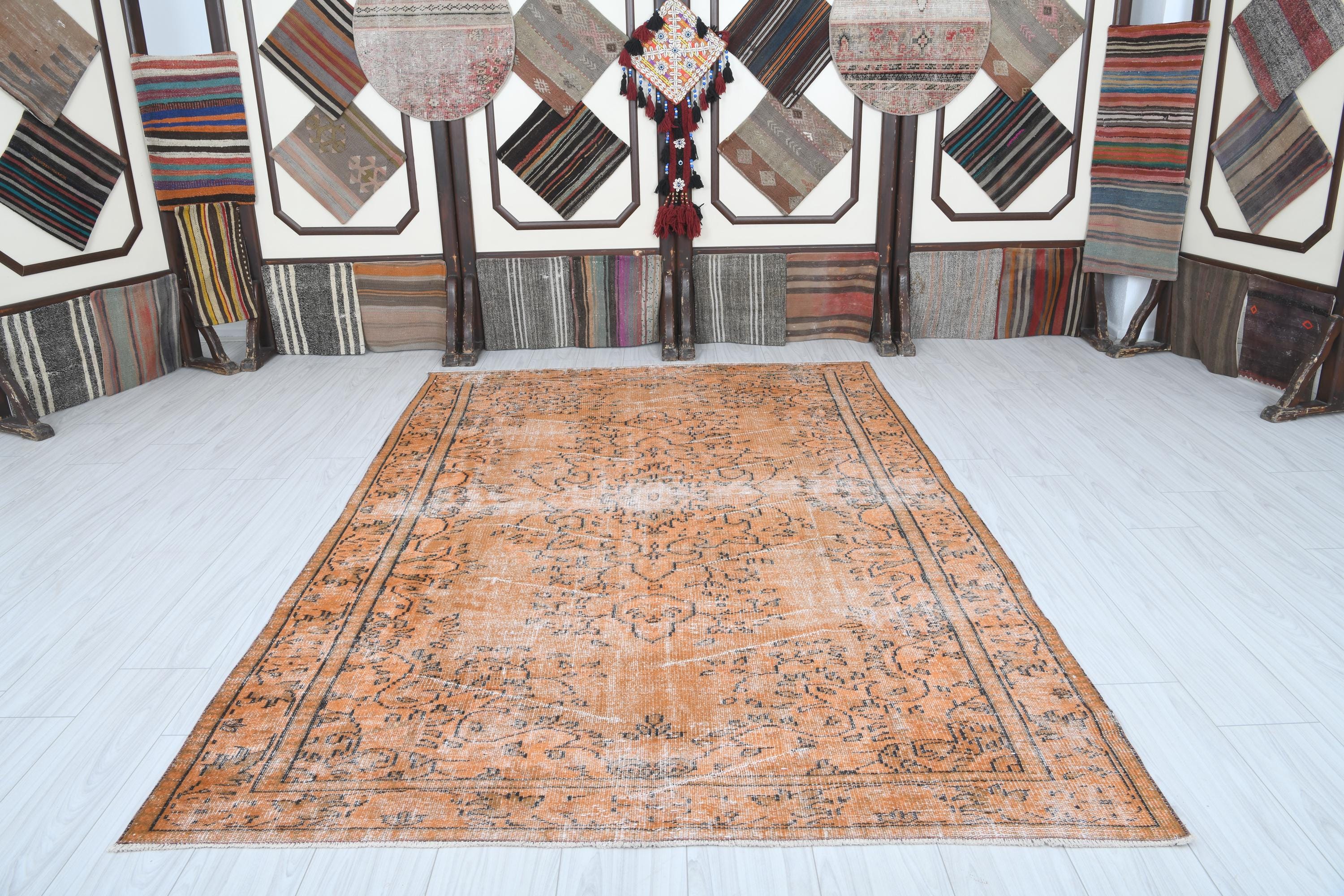 6x9 Turkish Rug,vintage Area Rug,oushak Rug 6x9,natural Gift Rug