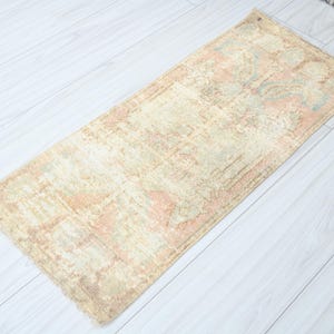 1x3 Turkish Mini Rug,Vintage Small Rug,1x3 Oushak Rug,Natural Gift Rug,1x3 Small Rug,Anatolian Mini Rug,Turkish Rug 1x3, Doormat Rug 1x3,194