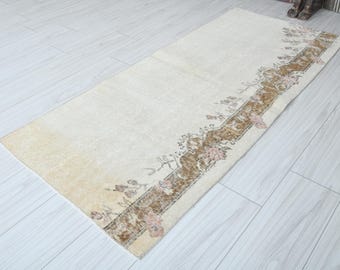 3x6 Turkish Rug,Small Vintage Rug,3x6 Oushak Rug,Natural Gift Rug,Faded Rug,3x6 Small Rug,Anatolian Rug,Turkish Rug 3x6, Area Rug 3x6,142