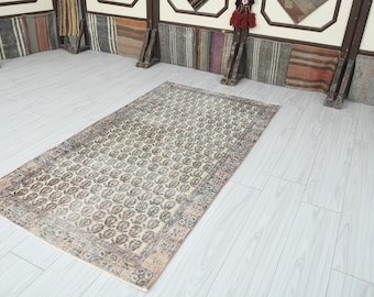 3x6 Turkish Rug,Small Vintage Rug,3x6 Oushak Rug,Natural Gift Rug,Faded Rug,3x6 Small Rug,Anatolian Rug,Turkish Rug 3x6, Area Rug 3x6,880