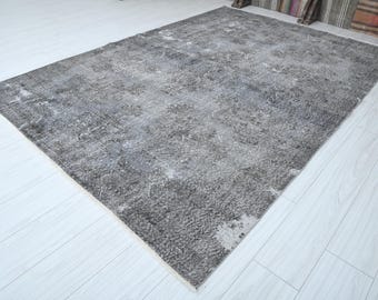 7x10 Turkish Rug,Oversize Vintage Rug,Oushak Rug 7x10,Natural Area Rug,Faded Rug,Turkish Large Rug,7x10 Area Rug,Muted Rug,Wool Rug 7x10,540