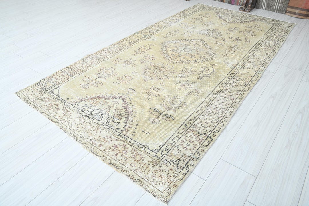 4x8 Inch Rug 4x8 Turkish Rug,vintage Area Rug,oushak Rug 4x8,natural Gift Rug,faded ...
