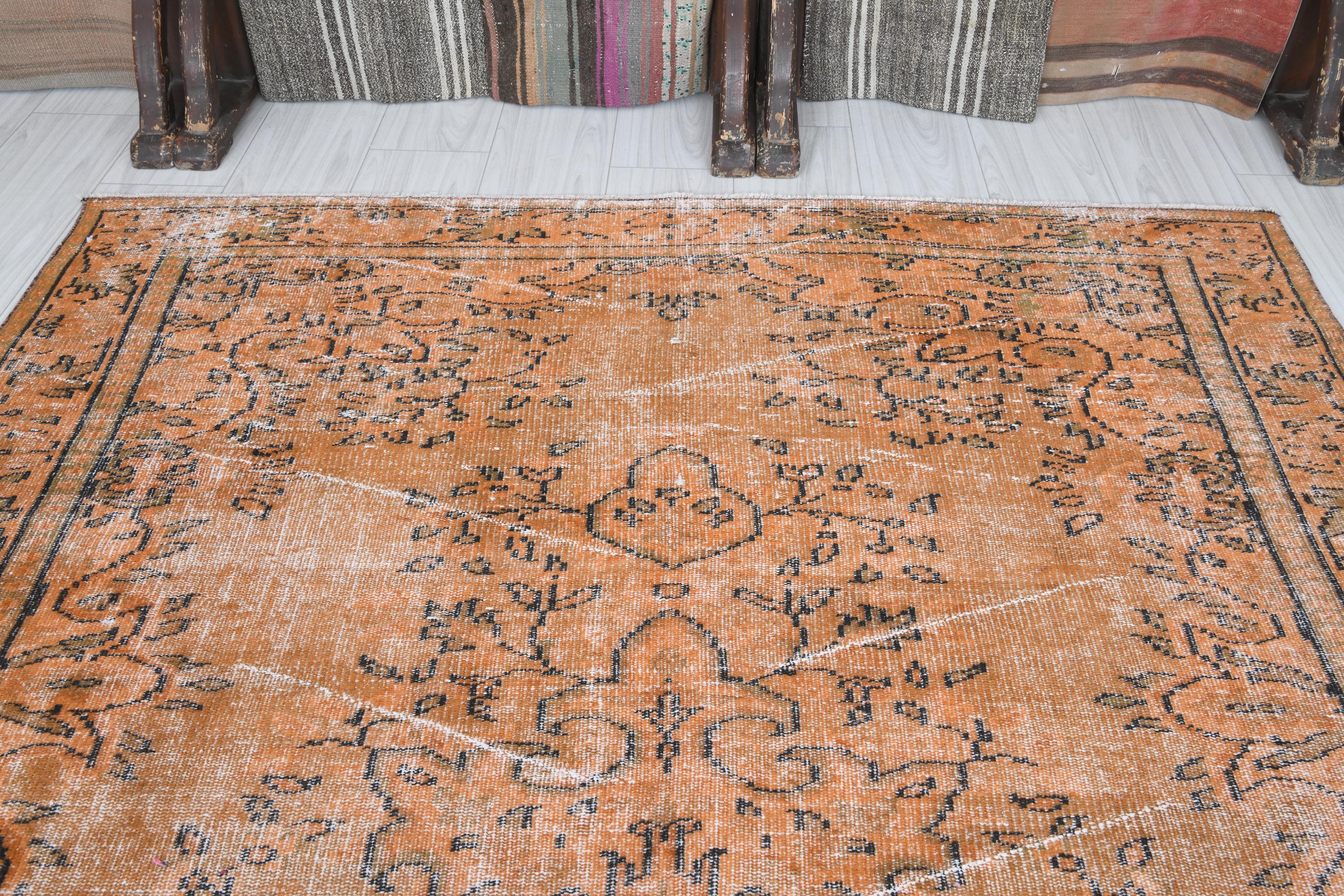 6x9 Turkish Rug,vintage Area Rug,oushak Rug 6x9,natural Gift Rug