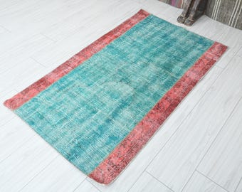 Vintage Rug, Oushak Rug 3x5, Antique Turkish Rug, 3x5 Rug, Hand 