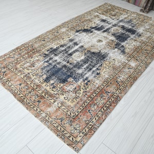 100x250 Türkischer Teppich,Vintage Teppich,Oushak Teppich 100x250,Natural Geschenk Teppich,Faded Decor Teppich,Wollteppich 100x200,593