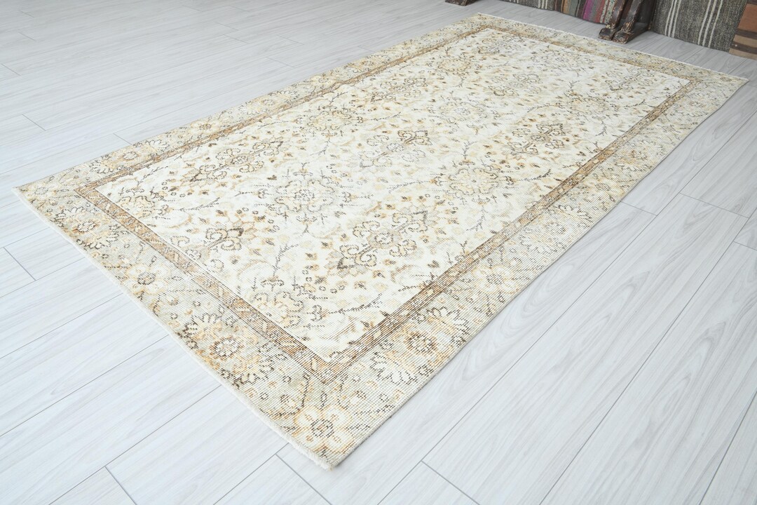 4x8 Inch Rug 4x8 Turkish Rug,vintage Area Rug,oushak Rug 4x8,natural Gift Rug,faded ...