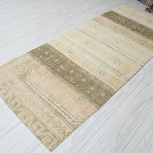 3x7 rug,vintage runner rug,turkish rug 3x7,antique runner,3x7 oushak rug,faded rug,wool runner,vintage rug,turkish area rug,turkey rug,390