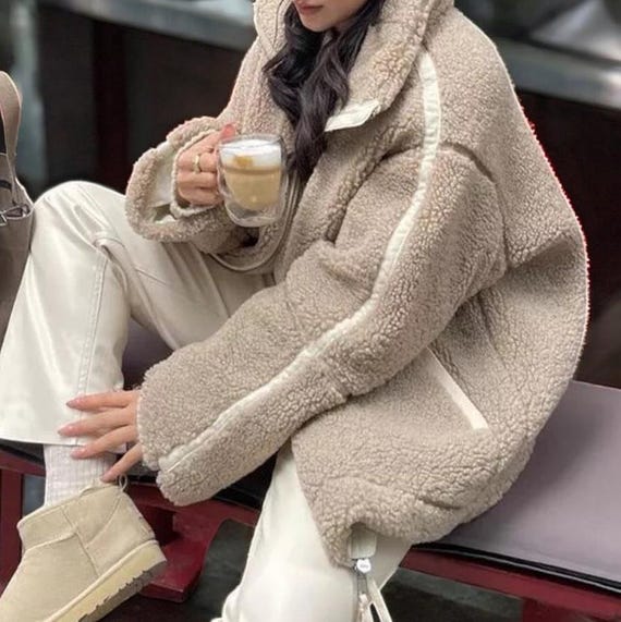 Cozy Plush Fleece Jacket Women's Warm Zip-up Sherpa Coat