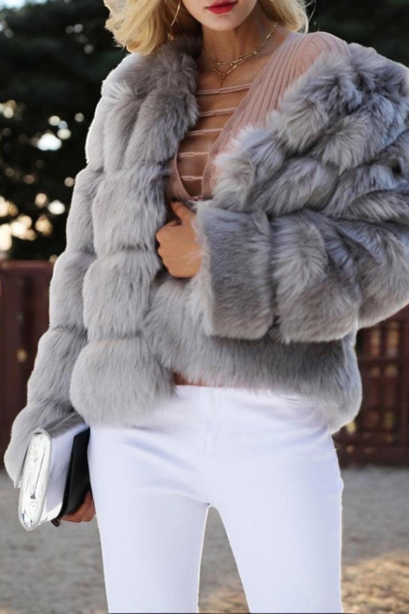 Chaqueta de piel sintética esponjosa Abrigo de invierno cómodo