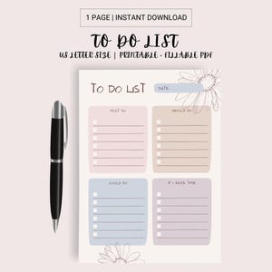 TO DO LIST, Daily To Do List, Digital To Do List Template, To Do List Template, To Do Planner Page, Digital Template Pdf, Big Happy Planner