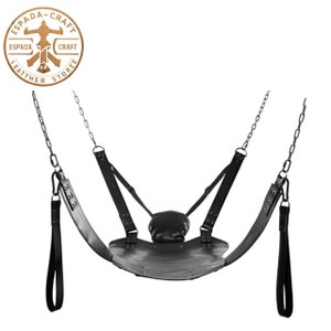 Handmade Original Black Leather, Sling Heavy Duty, Sex Swing Sling Adult Play, Hammock for Adults