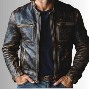 Blouson en cuir pour homme, Blouson en cuir coupe slim, Blouson motard en cuir, Blouson aviateur en cuir, Blouson de soirée, Blouson en cuir pur pour homme