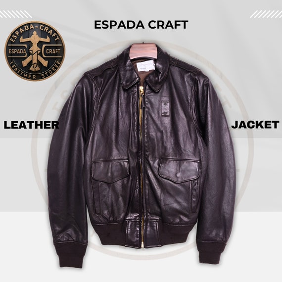 Classic 1980s Goatskin Leather Bomber Jacket USA Retro Flight Coat Men s Aviator Outerwear Pilot Bomber Jacket Etsy Canada