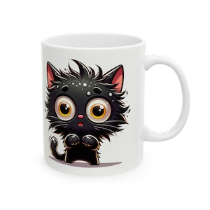 Black Cat Mug 11oz cat mug cat cup cat coffee mug cat coffee cup cat lover gift black cat gifts black cat mug cat owner gift black Cat Mug
