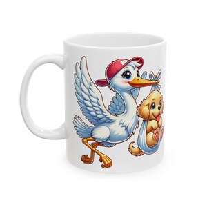 Taza de regalo Taza de cerámica Sub Bird Taza de regalo de dibujos animados Nuevo regalo de G pa Nuevo regalo de G ma Nueva taza de bebé Taza de café Taza divertida de pájaro Taza de regalo de dibujos animados de cigüeña