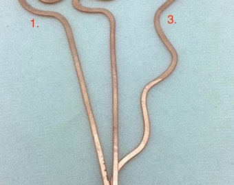 Hand Hammered Copper Shawl Pin - Recycled Wire Hair Stick