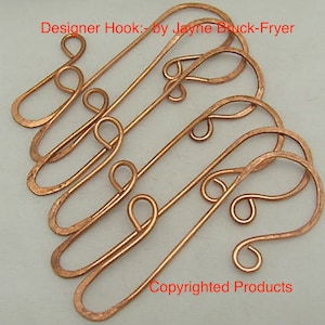 Handcrafted Copper S Hook: Elongated Display Hook
