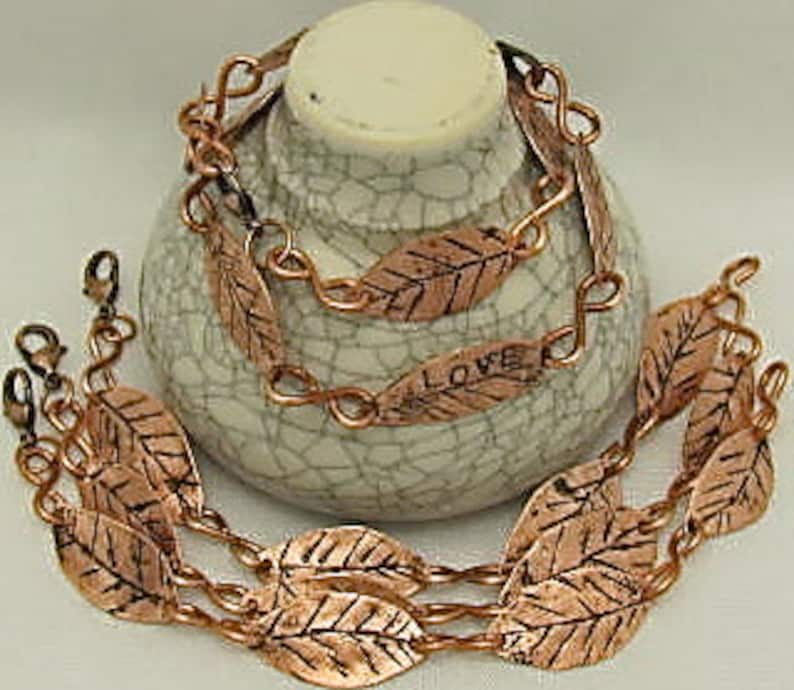 Pure Copper Bracelets Copper Wire Bracelets Custom Copper Bracelets. Copper Leaf Bracelet