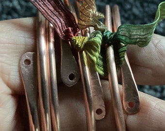 Copper Bangles Beaded Bracelet.Adjustable Copper Single Bangle with holes. Pure Copper Bracelet.Stackable Beaded Bangles. USA Artisan. xoxo
