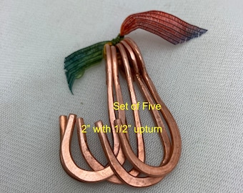 Copper Eyelet Hooks.Copper Wall Fixtures.Small Copper Hooks Sets of 5 ONSALE.  3 or Singles. ruddlecottage©Artist Jayne Bruck No Copying.