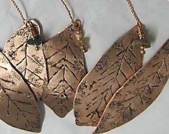 Tree Ornaments. Leaf Ornaments. Copper Tree Ornaments Set of 5.Pure Copper Ornaments.Wholesale Priced. Recycled Copper 98% PC product.